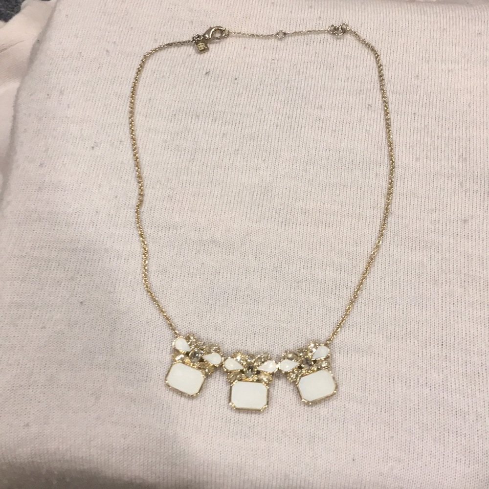 Golden jeweled statement necklace